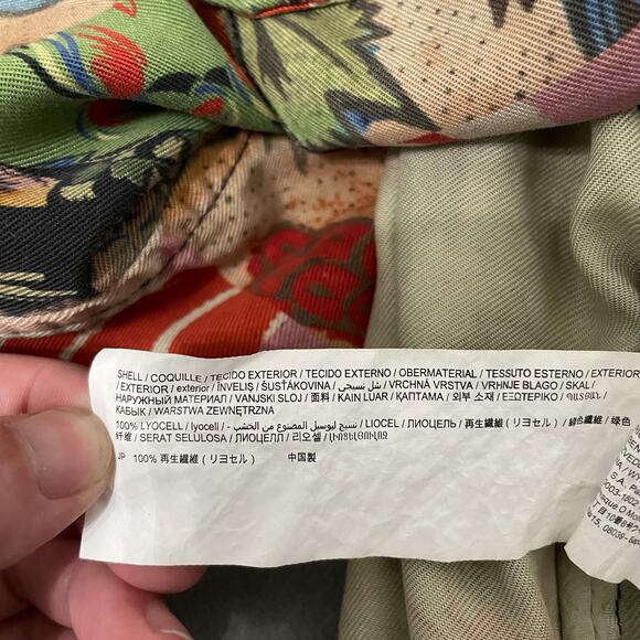 Desigual Jacket Tropical Print Patchwork Button Up Multicolor Shacket Medium - Picture 8 of 11